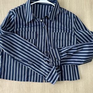 SHEIN ICON Striped Print Flap Detail Shirt